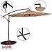 Sundale Outdoor 10 Feet Aluminum Offset Patio Umbrella with Crank and Cross Bar Set, Cantilever Umbrella for Deck, Garden, Backyard, 8 Steel Ribs, 100% Polyester Canopy Shade (Tan)