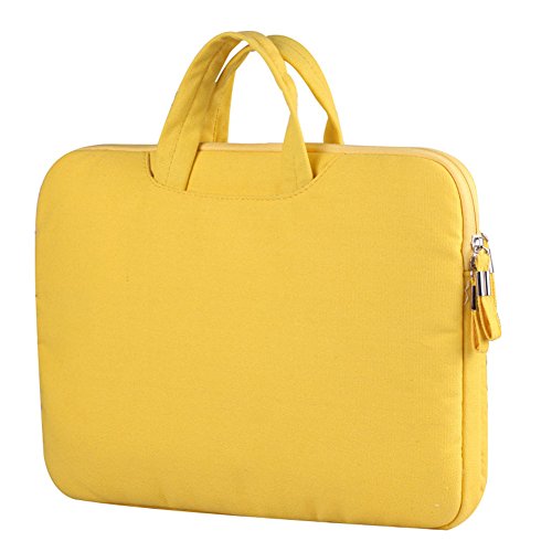 Ecokaki Canvas Handbag Liner Package Computer Laptop Sleeve Case Tablet Cover Bag for Mac Book Yellow