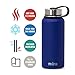 MIRA 40 Oz Stainless Steel Vacuum Insulated Wide Mouth Water Bottle | Thermos Flask Keeps Water Stay Cold for 24 Hours, Hot for 12 Hours | Double Walled Powder Coated Travel Flask | Blue