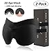 3D Sleep Mask (2 Pack) by Homello - Innovative Domed Shape Design - Contoured Eye Mask for Sleeping for Men Women - Create Total Darkness and No Pressure On Your Eyes