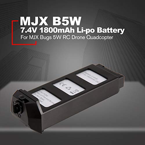 Heraihe 7.4V 1800mAh Li-po Battery with 4 in 1 Charger for MJX Bugs 5W B5W RC Drone Quadcopter Aircraft UAV Spare Part Accessories