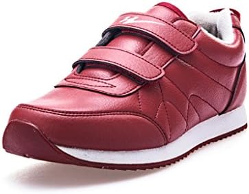 DOUBLESTAR Mr Women's Fashion Hook and Loop Winter Shoe | Slip Resesitant | Lightweight Velcro Sneaker For Walking, Jogging And Other Outside Training | Red US 5.5 Women