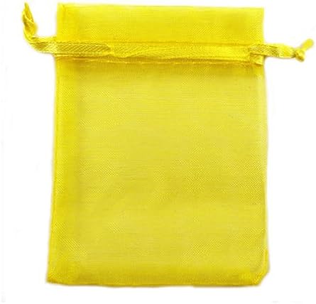 The Cufflink Shop 1 x Yellow Drawstring Large Organza Gift Bags Wedding Pouches Favour Bags Jewellery Pouch 30 x 40 cm