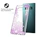 Casetego Compatible Galaxy S10 Plus Case,Clear Soft Flexible TPU Case Rubber Silicone Skin with Flowers Floral Printed Back Cover for Samsung Galaxy S10 Plus,Purple Flower