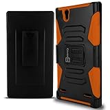 ZTE Lever LTE Phone Cases, CoverON® [Explorer Series] Belt Clip & Hybrid Phone Cover for ZTE Lever Holster Case - Orange & Black