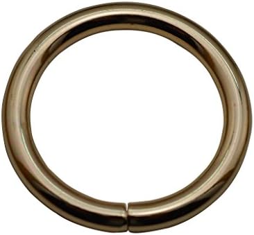 Tianbang Light Golden 1.5" Inner Diameter O Ring Non Welded Pack of 6