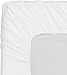 Utopia Bedding Premium Cotton Fitted Sheet 300 Thread Count – 100% Combed Cotton Sateen - Super Soft Mercerized Fabric - Machine Washable (Queen, White)