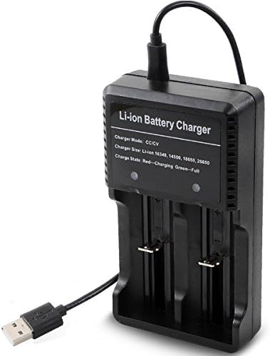 Universal Battery Charger, Speedy Smart USB Charger for Rechargeable Batteries 3.7V 10440 14500 16340 18650 RCR123 26650