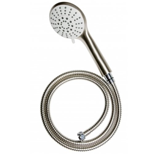 Lumex Deluxe Hand Held Shower Head Chrome with 6 Spray Options and 84 Inches Reinforced Hose, Chrome 12041