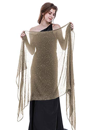 Shawls and Wraps for Evening Dresses Wedding Shawl Wrap Shiny Scarf Camel