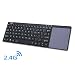 LIIR Wireless Keyboard with Multi Touchpad,Touch Keyboard for Windows, Linux/Android iOS Tablet PC/Galaxy Tabs& Smart Phone (2.4G Black) no Battery