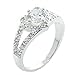Sankuwen Women's Crystal Heart Shaped Love Wedding Ring