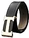 Men's Geniune Leather Belt Slide Metal Buckle Adjustable Waistband 35MM Black 105cm