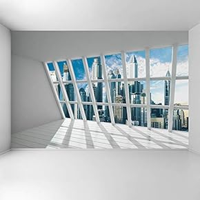 Wall Mural 3D Cityscape Removable Wallpaper Wall Sticker for Bedroom Living Room - 66x96 inches