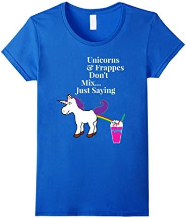 Women's Nineteen Eight Tees: Unicorns and Frappes T-shirt Small Royal Blue