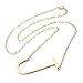 Gmai Women's Classic Stainless Steel Big Letter Necklace Initial Chain Script Pendant Name Necklace Sideways Large Initial Necklace for Women Gift(Gold Letters A-Z Available)
