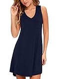 KEEDONE Women's Sleeveless Pockets Casual Swing T-Shirt Dresses