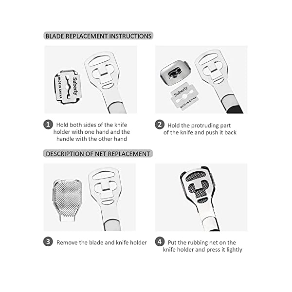 Foot-Scraper-Kit-Double-Sided-Foot-File-Hard-Skin-Callus-Remover-Feet-Care-Stainless-Steel-Pedicure-Tool-with-Case-Foot-File-Heads-10-Replacement-Blade-for-Dry-Callus-Dead-Cracked-Skin Foot Scraper Kit + Double-Sided Foot File, Hard Skin Callus Remover Feet Care, Stainless Steel Pedicure Tool with Case…