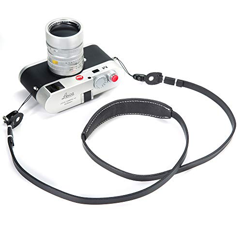 CANPIS Echtes Leder Kamera gurt Schnellverschluss, CP005 Vintage Kamera Schultergurt Hals ragegurt für Nikon Canon Sony Pentax Leica Olympus Fuji Alle DSLR-Kamera (Schwarz) – Bild 5