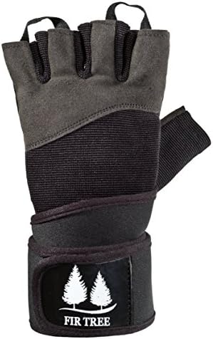 Leather Weight Lifting Gloves for Fitness, Weight Training, Crossfit, Kickboxing. Padded Palms, 19โ Wrist Support Straps, Easy Pull-off Loops. Black. For Men and Women. Size Chart Pictured Left.