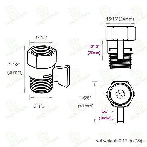 Water Flow Control Valve, Angle Simple Brass Shut Off Valve for