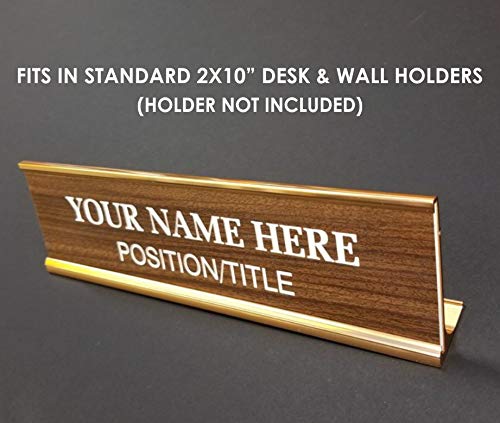 Name Plate - 2x10" Slide in Plastic - Personalized/Customized
