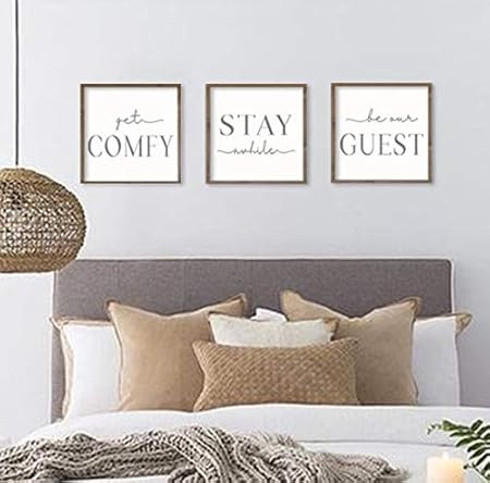 Bawansign Guest Room Decor Get Comfy Stay Awhile Be Our Guest Set Of 3 Wall Art Be Our Guest Signs Guest Bedroom Signs 12x12 Each Amazon Ca Home Kitchen Bawansign Guest Room Decor Get Comfy Stay Awhile Be Our Guest Set Of 3 Wall Art Be Our Guest Signs Guest Bedroom Signs 12x12 Each Amazon Ca Home Kitchen