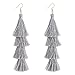 ELEARD Tassel Earrings Tiered Thread Tassel Dangle Earrings Statement Layered Tassel Drop Earrings (Grey)