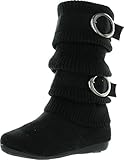 Lucky Top Girls Bank-21K Slouch Double Buckle Suede Boots With Zipper