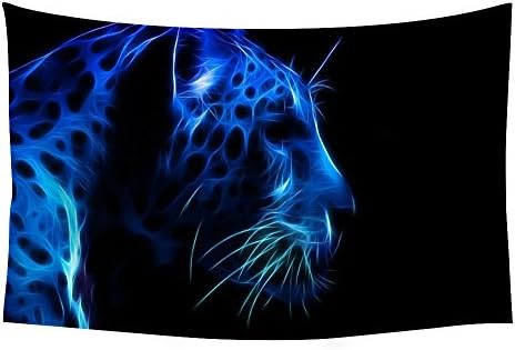 PUPBEAMO PRINTS 60x40 Inches Wall Tapestry - Blue Leopard 3D - Wall Tapestry Art For Home Decor Wall Hanging Tapestry Bedroom Living Room Dorm Decor