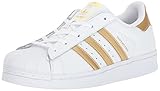 adidas Originals Unisex-Kids Superstar C, White/Gold Metallic/Blue, 12 M US Little Kid