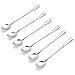 CHESEY Long Handle Ice Tea Spoons Set of 6 Stainless Steel for Ice Cream, Tea, Coffee, or Dessert, 7 and 1/2 inches