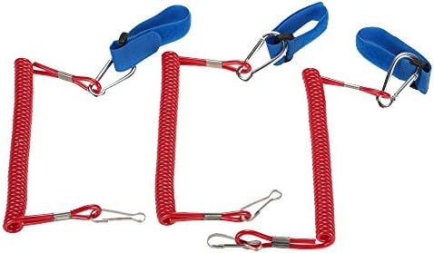 Hillside Fire 3pcs Coiled Paddle Leash Elastic Kayak Canoe Safety Rod Leash Kayak Accessory Stretch to 195cm