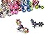 40pcs Bridal Snap Crystal Rhinestone Assorted Bangs Mini Hair Claw Jaw Clip Pin Flower Barrette Accessories for Little Girl Women Baby Toddler Mix Colored (40)