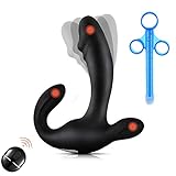 Male G Spot Vibrator Prostate Massager with 8 Vibration Modes, PALOQUETH 3 in 1 Prostate Stimulator with 2 Intense Motors for P-Spot Testicles Perineum Stimulation, Wireless Remote Anal Sex Toy