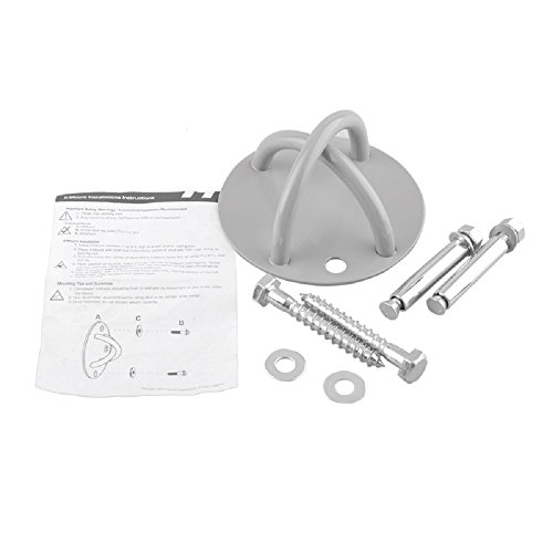 SUNREEK8482;Suspension Strap Trainer Mount Anchor Bracket Hook - Wall & Ceiling - For Trainer Straps, Crossfit Olympic Gymnastic Rings, Aerial Yoga Swings & Hammocks, Includes 2 Sets of Screws. - Thumbnail 3