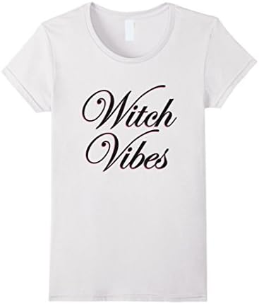 Womens Witch Vibes Cool Womens Halloween Statement Tshirt Small White