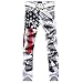jeansian Men's Printed Washed Denim Long Straight Skinny-Fit Pants Jeans J229