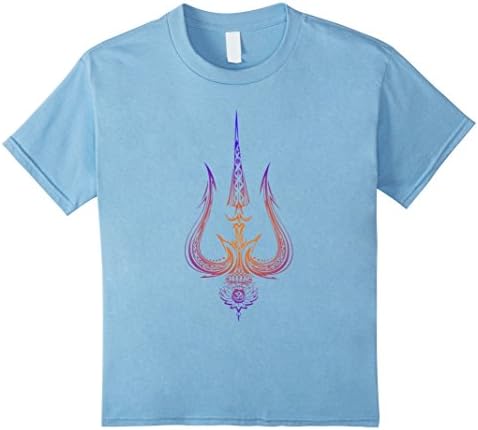 Kids OM-Lord Shiva Divine Spear Trident Trishul T-Shirt 12 Baby Blue