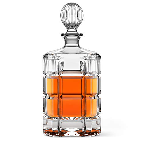 Lead-Free Whiskey Decanter in Leather Gift Box the Dorchester Scotch Decanter | 27 Oz / 800 ML