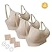 Nursing Bra Maternity 3 Pack Seamless with Removable Spill Prevention Pads,XL(Fit 38B 38C 36C 36D 34D 34DD 32DDD 30F 40B),Beige