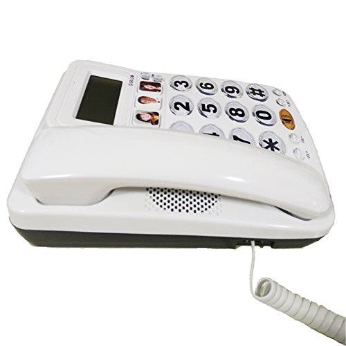 HePesTer P-29W Big button Picture Phone for Elderly Works in Power Outage for Emergency(White)