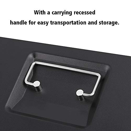 LIANTRAL Cash Box, Large Size Money Box with Lock and 5 Compartment Tray, 4 Spring-Loaded Clips for Bill(11.8" x 9.5" x 3.5"), Black - Thumbnail 4