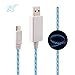 EL-AURORA Micro USB Cable，3 Ft Visible Flowing EL Light Charging Cable & Sync Data for Samsung, HTC, Android Smartphones and More (white)