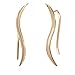 S.Leaf Ear Crawler Earrings for Women Climbers Earrings Sterling Silver Gold Climbers Earrings for Women