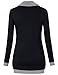 Timeson Women Long Sleeve Tops, Button Cowl Neck Pullover Kangaroo Pocket Knitted Sweatshirt Black L