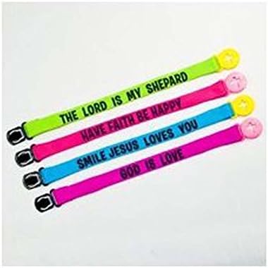 7" Inch Assorted Christian Religious Bracelets - 12 Pack
