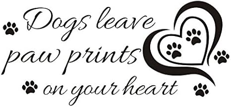 56 122cm Corazones Wall Sticker Frases Perros Dejan Huellas En