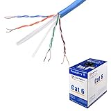 Cable Matters UL Listed in-Wall Rated (cm) Bare Copper Cat 6, Cat6 Bulk Cable (Cat6 Ethernet Cable 1000 Feet) in Blue