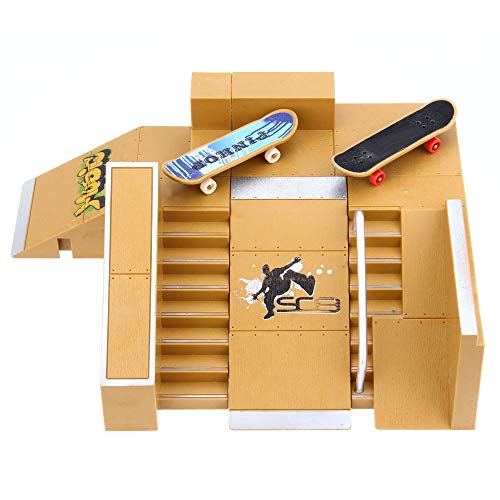 AODD Finger Board Skate Park Kit, 5pcs Skate Park Kit Ramp Parts, Mini Finger Skateboard Fingerboards Ultimate Parks with2 Pcs Finger Boards, an Indoor Sport Suitable for All Ages - Thumbnail 7